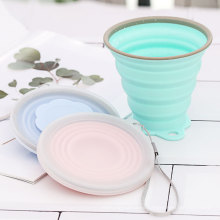 Custom Silicone Foldable Drinking Cup Band , Travel Silicone Folding Collapsible Cup Logo Bpa Free